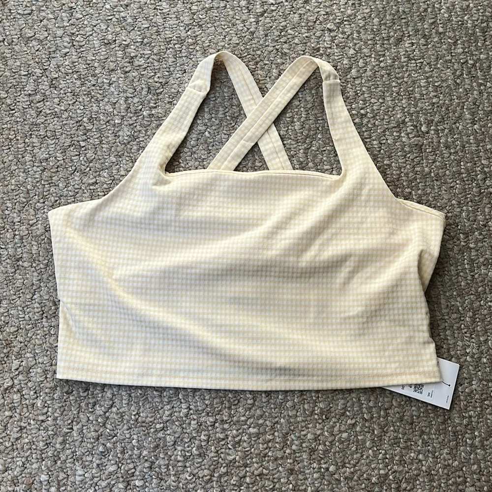 NWT NIKE Yellow and White Gingham Tank Top Size XXL